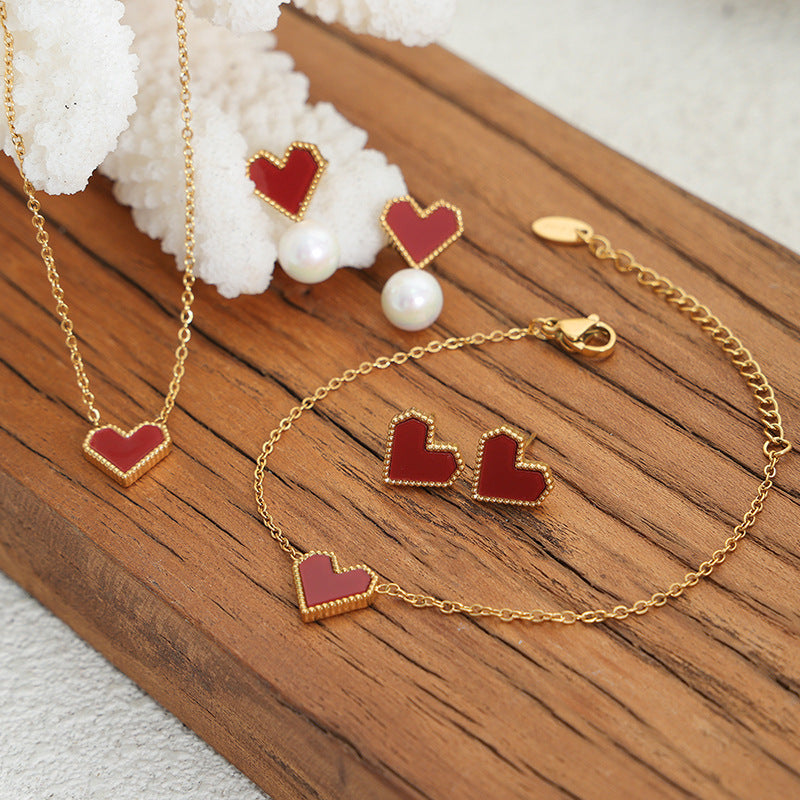 Véline Heart Necklace | Bracelet | Earrings